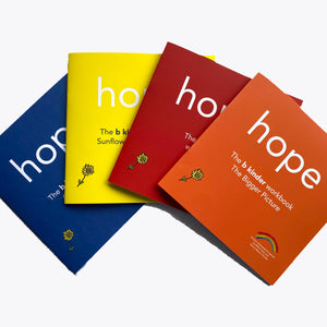 4 hope workbooks - blue, yellow, red and orange