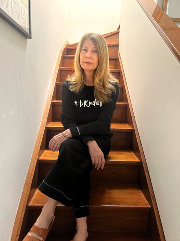 Black long sleeve #b kinder t-shirts