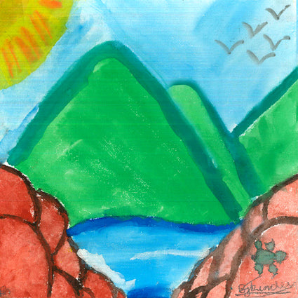 b kinder theme cards: scenic